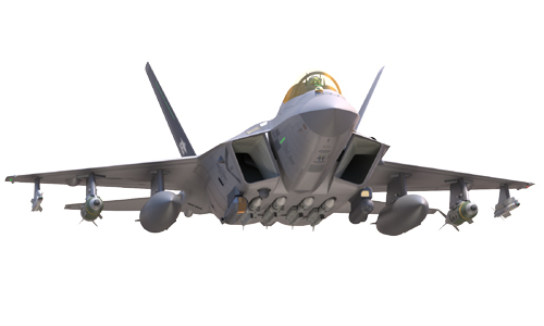 한국형전투기(KF-X) 상상도. 스텔스 기능을 갖춘 전투기로 개발될 예정이다. 방위사업청 제공