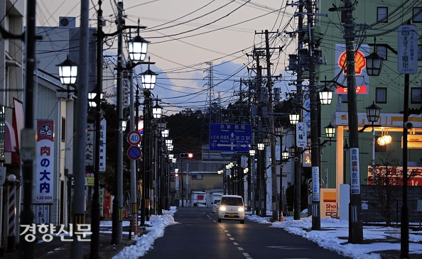 2018년 1월 후쿠시마현 나미에정의 한산한 거리 모습. 게티이미지코리아