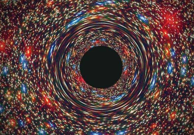 블랙홀의 상상도. 천체물리학자들은 전파망원경을 동원해 블랙홀의 그림자를 촬영하기 시작했다. 4월, 마침내 그 결과가 공개된다. NASA, ESA, and D. Coe, J. Anderson, and R. van der Marel(STScI)