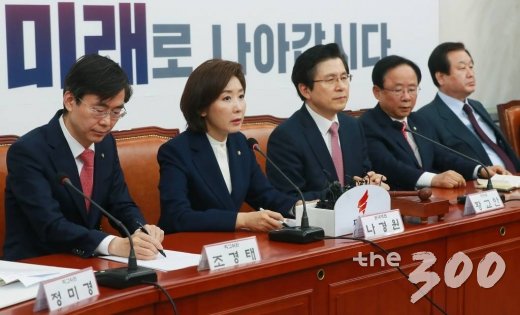 나경원 자유한국당 원내대표(왼쪽에서 두번째) /사진=이동훈 기자