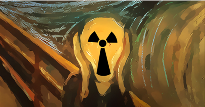 ▲ 명화 뭉크의 '절규'에 방사능 기호를 합성해 원전의 위험성을 강조한 이미지. ⓒ그린피스