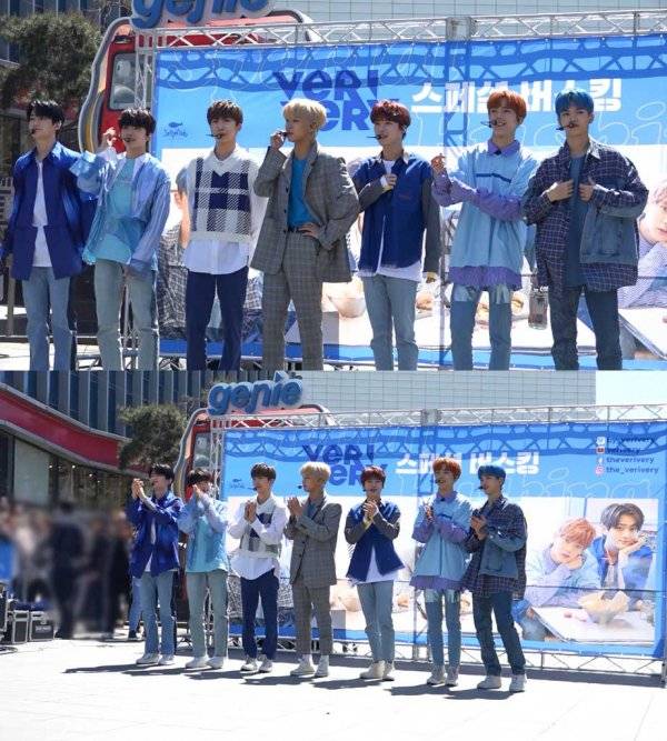 〈사진 설명 : 신촌에서 버스킹을 개최 한 베리베리(사진제공:젤리피쉬)〉