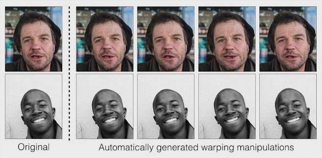 원본 이미지(왼쪽)와 자동 도구로 교묘하게 변형시킨 얼굴 이미지 (이미지=어도비)