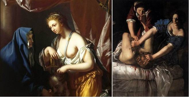 안톤 반 다이크의 유디트(사진 왼쪽)와 아르테미시아 젠틸레스키의 유디트.