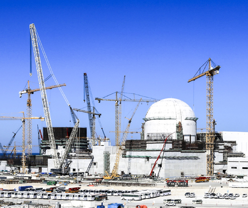 한국전력 컨소시엄이 아랍에미리트(UAE) 바라카에 건설 중인 원자력발전소 전경. 한국전력 제공