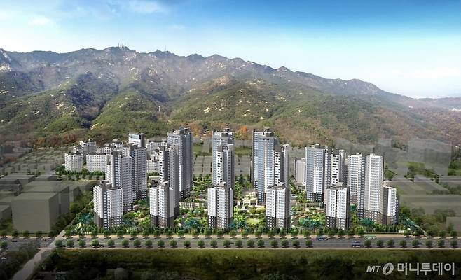 과천 푸르지오 써밋 단지 조감도. /사진제공=대우건설