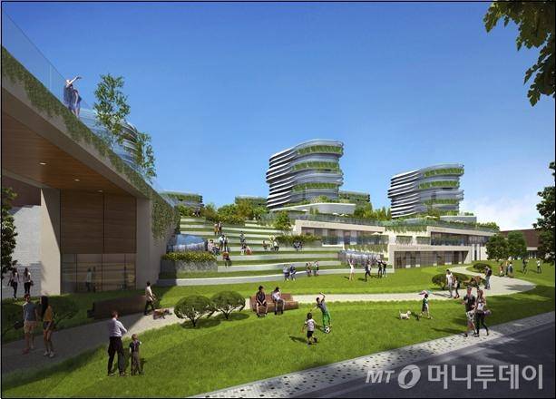 북부간선도로 입체화 후 오픈 스페이스, 입체 보행로, 생활SOC 및 청신호주택 등이 조성된 상상도. /사진제공=서울시