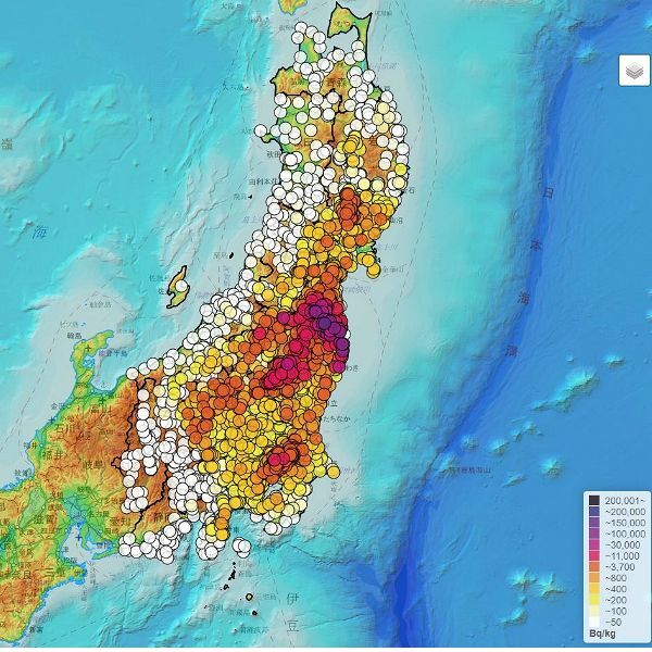 방사능 물질이 검출된 일본 토양. (사진=모두의 데이터 사이트 캡처)