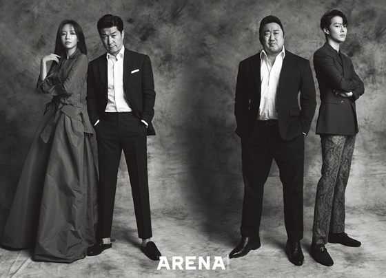 배우 김아중, 김상중, 마동석, 장기용(왼쪽부터) /사진제공=아레나