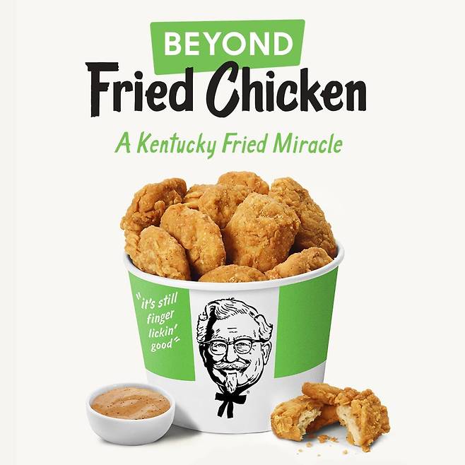 식물성 고기로 만든 KFC의 '비욘드 프라이드 치킨'. /사진=KFC 공식 트위터 계정.