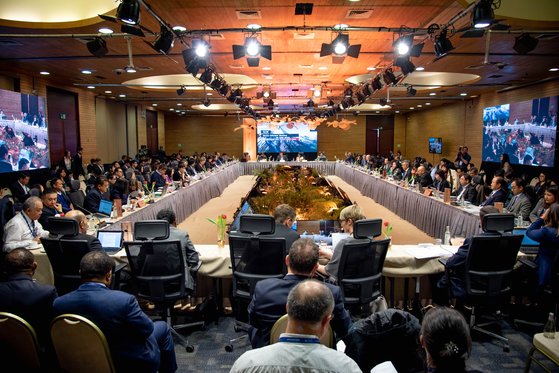 지난달 30일(현지시간) 칠레 푸에르토 바라스에서 개최된 아시아태평양경제협력체(APEC) 제3차 고위관리회의(SOM). [사진 외교부]