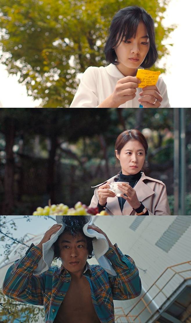 영화 '메기'에서 각각 윤영, 경진, 성원 역을 맡은 배우 이주영, 문소리, 구교환 (사진=국가인권위원회, 2X9HD 제공)