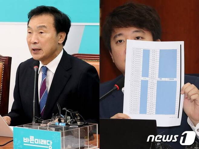 손학규 바른미래당 대표(왼쪽)과 이준석 전 최고위원. © 뉴스1