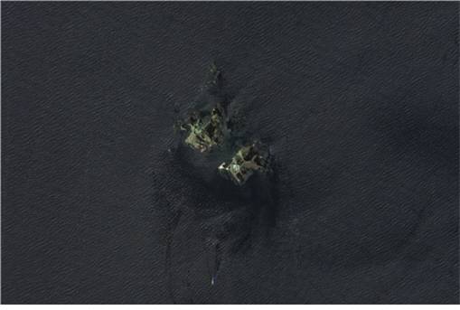 아리랑위성 3호가 촬영한 여름 독도의 모습(2019.6.20 촬영). 사진=한국항공우주연구원.