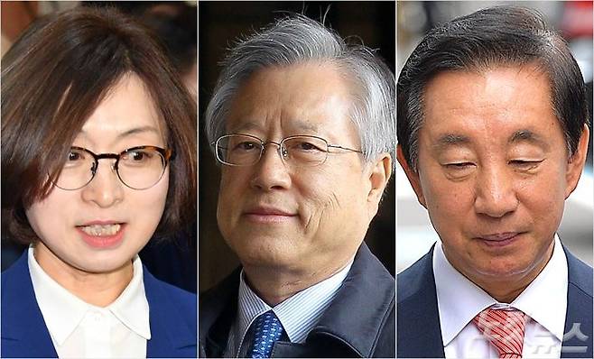 왼쪽부터 은수미 당시 민주통합당 의원(현 성남시장), 이석채 전 KT 회장, 김성태 자유한국당 의원 (사진=노컷뉴스DB)