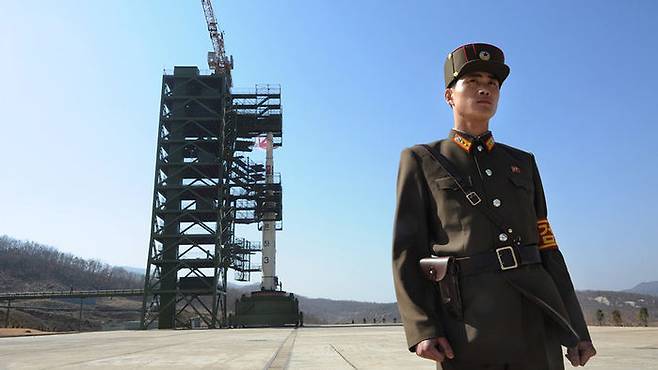 2012년 4월 은하3호 로켓 발사를 앞둔 북한 동창리 서해발사장