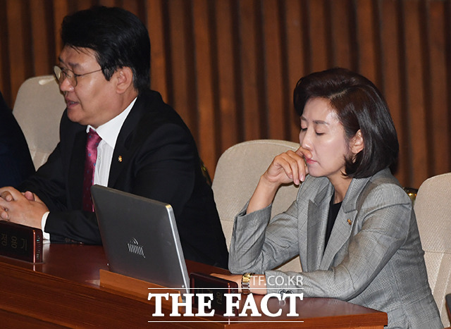 나 원내대표의 발언과 관련해 민주당과 청와대의 비판이 이어지자 한국당은 "총선용 가짜 평화쇼를 경계하였을 뿐"이라고 반박했다. /배정한 기자