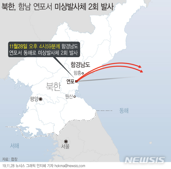 [서울=뉴시스]합동참모본부는 28일 북한이 미상 발사체를 발사했다고 밝혔다. (그래픽=안지혜 기자) hokma@newsis.com
