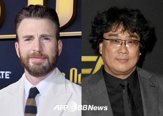 크리스 에반스(왼쪽), 봉준호 감독 /AFPBBNews=뉴스1