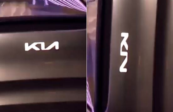 2019 제네바모터쇼에 선보인 'Imagine by Kia'의 차량에 부착된 새로운 로고(왼쪽). 대체로 긍정적인 평가지만 '즐'로 보인다는 지적이 있다. Kondor 유튜브 캡처