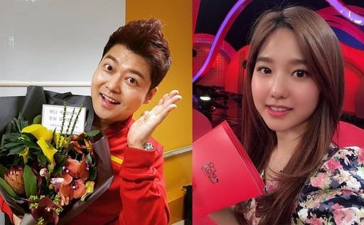 방송인 전현무(왼쪽)와 이혜성 KBS 아나운서. 전현무·이혜성 사회관계망서비스(SNS) 갈무리