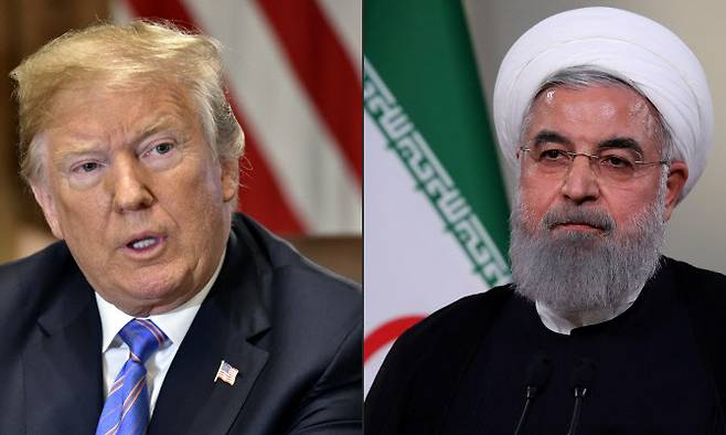 도널드 트럼프(왼쪽) 미국 대통령과 하산 로하니 이란 대통령. (사진=AFP)