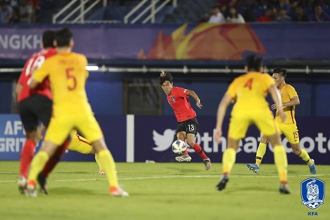 중국이 2020년 도쿄올림픽 축구 본선 진출에 실패했다. 올림픽 남자축구가 23세 이하 종목으로 격하된 이후 단 한 번도 예선을 통과하지 못했다. 사진=대한축구협회 제공