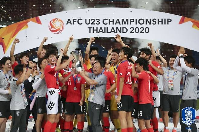 ▲ 김학범호, 한국 최초로 AFC U-23 챔피언십을 제패하다 ⓒ대한축구협회