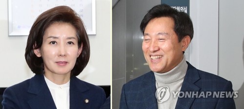 나경원 국회의원(왼쪽)-오세훈 전 서울시장 [연합뉴스 자료사진]