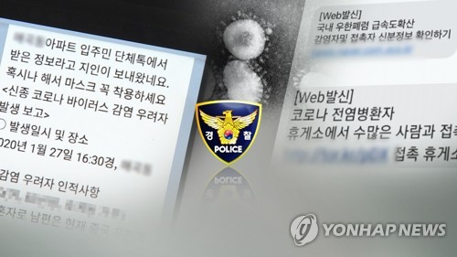 경찰 "신종 코로나 가짜뉴스 수사 중" (CG) [연합뉴스TV 제공]
