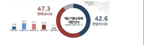 재난기본소득제에 관한 리얼미터 여론조사. 리얼미터 홈페이지 캡처