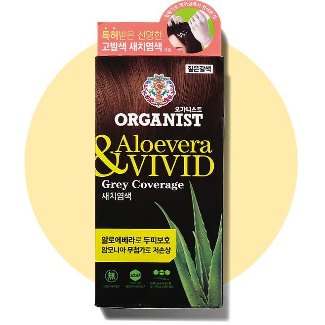 오가니스트 알로아베라 & 비비드 새치염색 짙은 갈색
