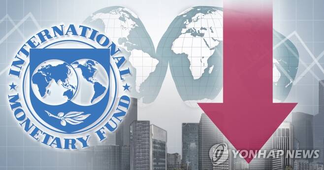 IMF 세계경제 하락 전망 (PG) [장현경 제작] 사진합성·일러스트