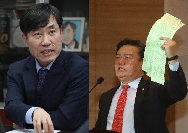 미래통합당 하태경(왼쪽), 민경욱(오른쪽) 의원. /이덕훈 기자