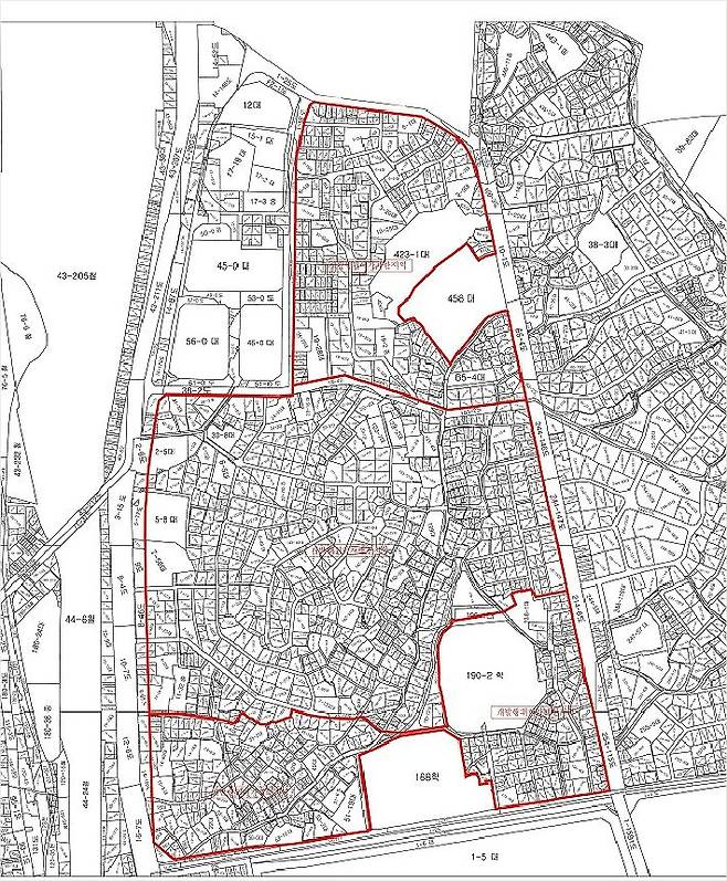 29일자로 지정·고시되는 후암동 특별계획구역 일대 개발행위허가 제한지역 지형도 (자료=용산구 제공)