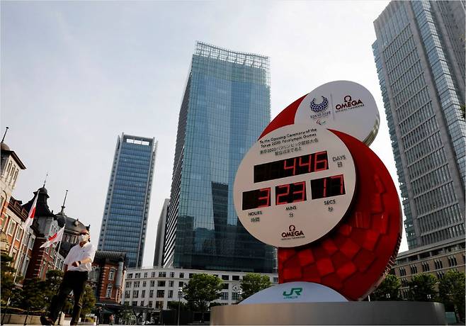 일본 도쿄에 설치된 도쿄올림픽 개막 카운트다운 시계. (사진=연합뉴스)