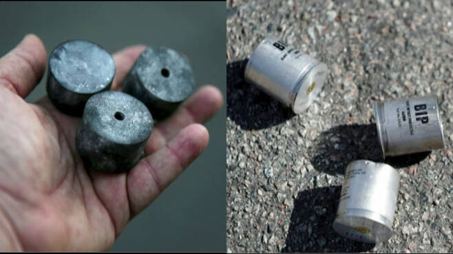 40mm 고무탄 탄알과 고무탄 탄피
