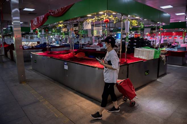 중국 베이징의 폐쇄된 신파디 시장./사진=AFP