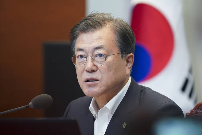 문재인 대통령이 22일 청와대에서 열린 제6차 공정사회 반부패정책 협의회에서 발언하고 있다. 2020. 6. 22 도준석 기자pado@seoul.co.kr