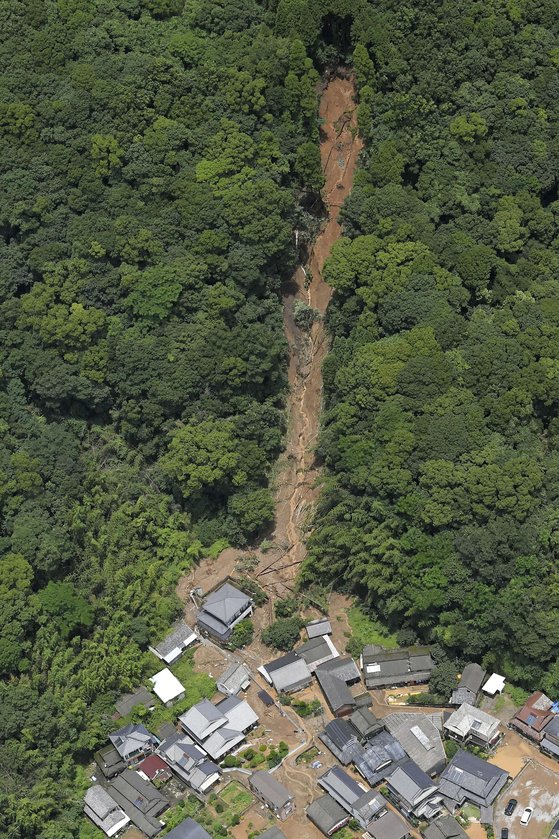 4일(현지시간) 구마모토의 한 산간 마을의 모습. AP=연합뉴스