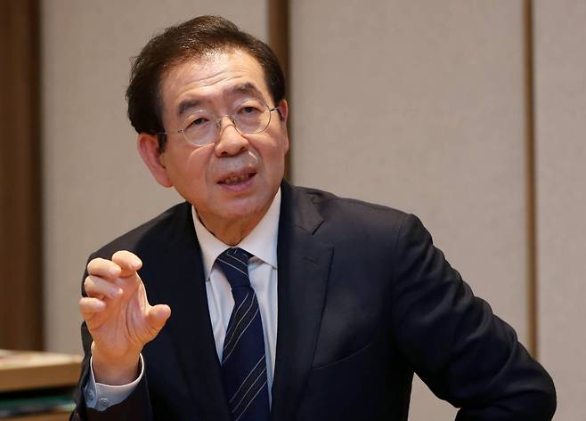 박원순 서울시장 수소인터뷰 관련 차담회 / 사진=김휘선 기자 hwijpg@