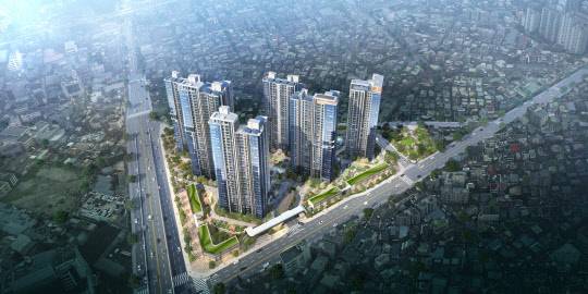 롯데캐슬 리버파크 시그니처 조감도. <롯데건설 제공>