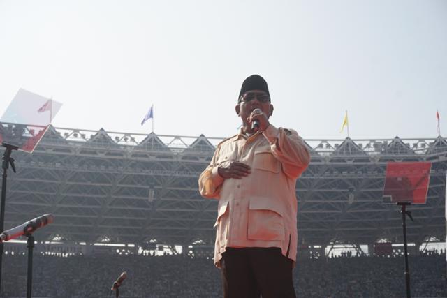 프라보워 수비안토 인도네시아 국방장관이 지난해 4월 대선 유세를 하는 모습. 자카르타=고찬유 특파원