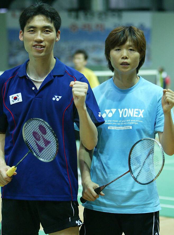 2004년 아테네 올림픽 출전 당시의 김동문-라경민 짝. 연합뉴스