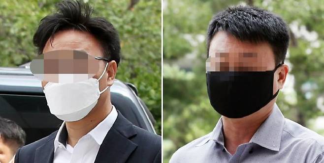 지난 4·15 총선 때 무소속 윤상현 의원이 출마한 지역구 선거에 불법으로 개입한 혐의를 받는 윤 의원의 보좌관 A씨와 ''함바집(건설현장 간이식당) 브로커' 유상봉(74)씨의 아들이 9일 오후 구속 전 피의자 심문(영장실질심사)를 받기 위해 인천시 미추홀구 인천지방법원으로 들어서고 있다.(사진=연합뉴스)