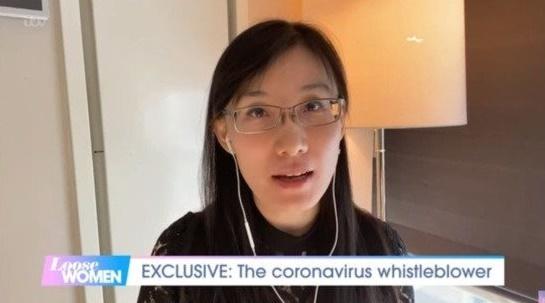 중국 출신 바이러스 학자 옌리멍이 11일 영국매체 ITV 토크쇼 루즈 우먼과 인터뷰하고 있다. ITV 영상 캡처
