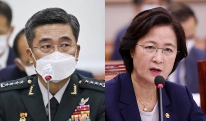 서욱 국방부 장관 후보자 vs 추미애 법무부 장관 - 뉴스1·연합뉴스