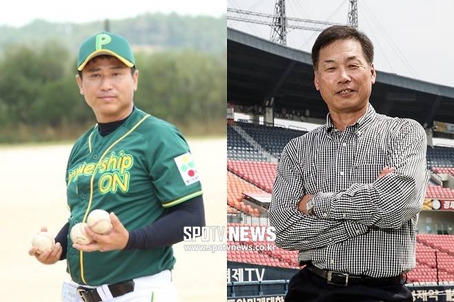 ▲ 롯데 레전드 박정태(왼쪽)와 LG 레전드 김용수. ⓒ한희재 기자