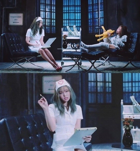 블랙핑크의 신곡 'Lovesick Girls' 뮤직비디오 속 간호사 복장이 '성적 대상화'라는 지적이 나왔다. 소속사 YG는 이 지적을 수용해 해당 장면을 삭제하기로 결정했다. /뮤직비디오 영상 캡처