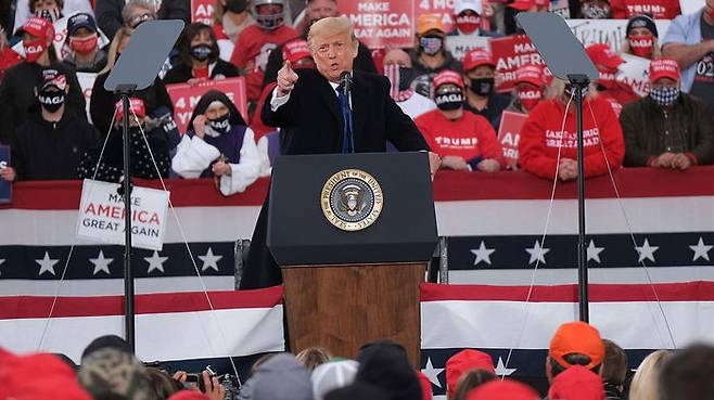 2020 대선에서 지지를 호소하는 트럼프 대통령